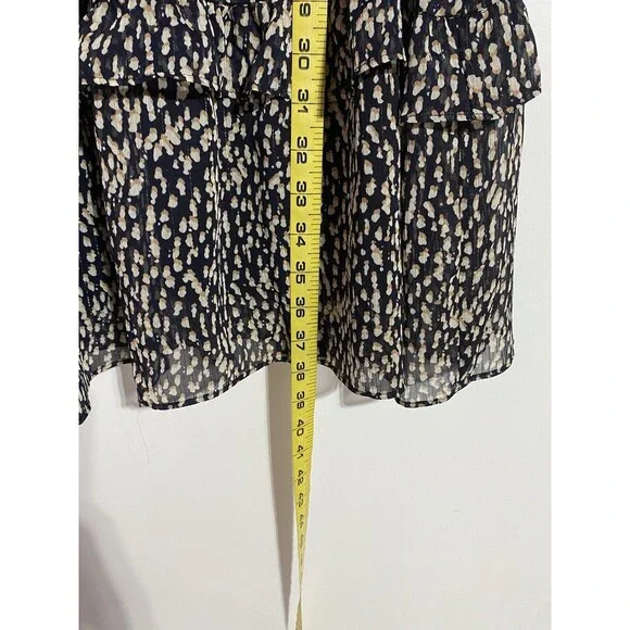 Soft Surroundings Dress S Boho Cottagecore Modest Ruffle Tiered Brunch Metallic - Picture 11 of 12